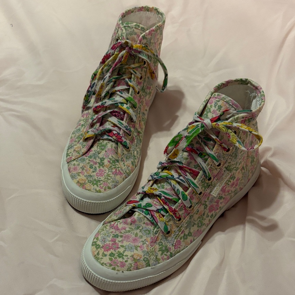 Loveshack Fancy Floral High-Top Sneakers